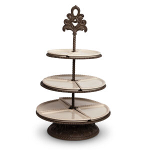 Acanthus 3-Tier Serving Stand – Ceramic Tiered Server