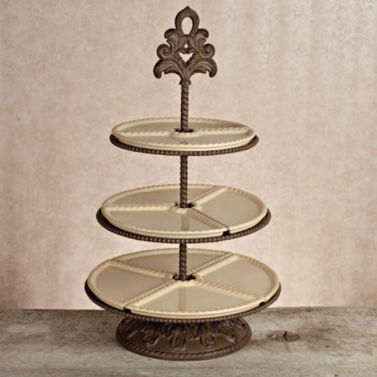 Acanthus 3-Tier Serving Stand – Ceramic Tiered Server